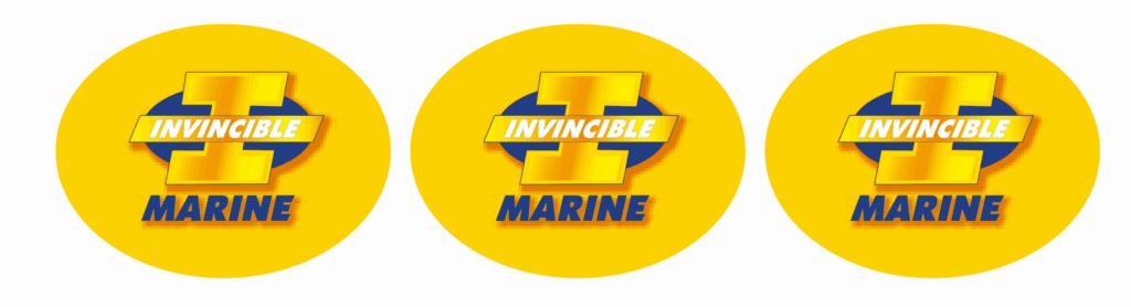 INVINCIBLE MARINE 品牌貼紙 — 精美彩色印刷合作客戶